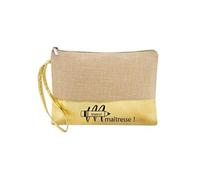 Trousse en Jute Dore Maquillage Stylo Pochette Merci maitresse