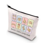 Trousse de maquillage en langue des signes de base pour orthophoniste - Cadeau ASL SLP, Basic Sign UK