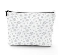 Trousse de maquillage en lin avec inscription « Keep Calm and Carry on » pour carte postale, organiseur de maquillage pour sac à main, cadeau résistant à l'eau, rose bleu, 17,8 x 22,9 cm, Gris