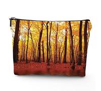 Trousse de maquillage en lin avec inscription « Keep Calm and Carry on » pour carte postale, organiseur de maquillage pour sac à main, cadeau résistant à l'eau, rose bleu, 17,8 x 22,9 cm, Marron