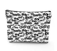 Trousse de maquillage en lin avec inscription « Keep Calm and Carry on » pour carte postale, organiseur de maquillage pour sac à main, cadeau résistant à l'eau, rose bleu, 17,8 x 22,9 cm, Noir et