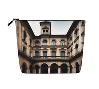 Trousse de Maquillage en Lin monocouche à Fermeture éclair Old Architecture pour répondre à Vos Besoins Quotidiens ou de Voyage