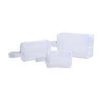 Trousse de maquillage en maille | Lot de 3 accessoires de voyage portables avec fermeture éclair - Sac de toilette en maille | Pour chambre d'étudiant, bureau à domicile, salle de sport, voyages