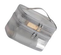 Trousse de maquillage en maille, plusieurs poches ouvertes, résistante à l'eau, trousse à maquillage pour usage quotidien, gym, voyage, organiseurs de cosmétiques à double couche, gris, A, Beauté de