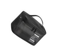 Trousse de maquillage en maille, plusieurs poches ouvertes, résistante à l'eau, trousse de maquillage pour usage quotidien, accessoires de gym, sac de rangement pour cosmétiques, Noir , D