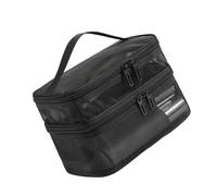 Trousse de maquillage en maille, plusieurs poches ouvertes, résistante à l'eau, trousse de maquillage pour usage quotidien, accessoires de gym, sac de rangement pour cosmétiques, Noir , C