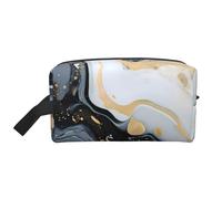 Trousse de Maquillage en marbre Blanc Gary pour Femme, Trousse de Maquillage à Texture Abstraite, Trousse de Toilette Portable, Pochette de Rangement, Accessoires de Voyage, Cadeau