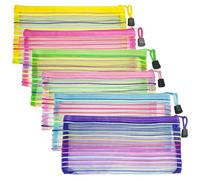 Trousse de maquillage en nylon - Trousse de voyage pour sac à main, sac à langer, organisation de la maison, rayures - Plusieurs tailles, rose, 6 Packs-Striped Mix 6 Colors, Tendance