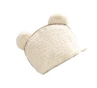 Trousse de maquillage en peluche d'ours de dessin animé, grande capacité, organisateur de voyage portable, organisateur cosmétique, grand espace, adapté aux voyages