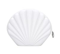 Trousse de maquillage en silicone - Portefeuille portable en forme de coquillage - Trousse de maquillage extra large en silicone - Pour femme et fille - Pour ranger des bijoux, des cartes, de l'argent