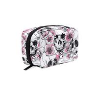 Trousse de maquillage en sucre, tête de mort, rose, pivoine, fleur, trousse de toilette de rangement