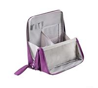Trousse de maquillage en tissu Oxford, grande capacité, étanche, portable, avec fermeture éclair et poignée, organiseur de maquillage essentiel de voyage, Voir image, Violet