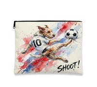 Trousse de maquillage en toile avec fermeture éclair - Motif chien Lakeland Terrier - 17,8 x 22,9 cm