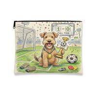 Trousse de maquillage en toile avec fermeture éclair pour animaux de compagnie Motif Lakeland Terrier 17,8 x 22,9 cm