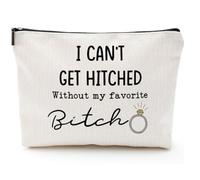 Trousse de maquillage en toile - Cadeaux de demande en demoiselle d'honneur, cadeaux de mariage amusants pour demoiselles d'honneur, accessoires de fête de mariée, idée cadeau pour la tribu de la