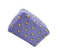 Trousse de maquillage en toile imprimée unique avec intérieur spacieux, poches de rangement modernes pour chambre d'enfant, trousse de toilette de voyage essentielle, b, Beauté de masse