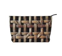 Trousse de maquillage en velours côtelé avec imprimé animal de la ferme pour femmes, mamans, filles, Grille tressée en osier., Taille unique, Trousse de toilette