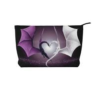 Trousse de maquillage en velours côtelé avec imprimé lion SciFi - Trousse de toilette multifonction avec fermeture éclair en métal pour femmes et filles, Dragons violets et écrits, One Size, Trousse