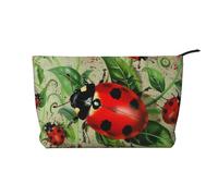 Trousse de maquillage en velours côtelé avec imprimé London Street Rouge, Coccinelle - Rouge, Taille unique, Trousse de toilette