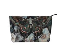 Trousse de maquillage en velours côtelé avec imprimé London Street Rouge, Papillon qui ressemble à un paon, Taille unique, Trousse de toilette