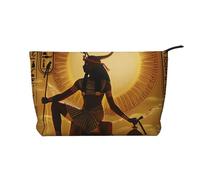 Trousse de maquillage en velours côtelé avec imprimé oiseau de paradis tropical pour femmes et filles, organiseur de voyage spacieux pour maquillage, articles de toilette et essentiels, Sun Old