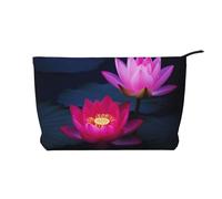 Trousse de maquillage en velours côtelé avec imprimé papillon pour femmes et filles, organisateur de cosmétiques de voyage spacieux pour maquillage, articles de toilette et essentiels, Lotus rose vif