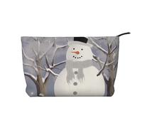 Trousse de maquillage en velours côtelé avec imprimé tournesol jaune pour femmes et filles, organiseur de voyage spacieux pour maquillage, articles de toilette et essentiels, Arbre blanc et bonshommes