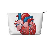 Trousse de maquillage en velours côtelé avec motif d'anatomie humaine, élégante et durable, portable et légère, Noir , Taille unique