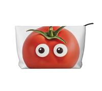 Trousse de maquillage en velours côtelé doux avec fermeture éclair pour femme - Organiseur de toilette de voyage pour un usage quotidien (microphone karaoké), Tomates I Love You from My Head, Taille