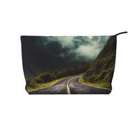 Trousse de maquillage en velours côtelé doux avec fermeture éclair pour femme - Organiseur de toilette de voyage pour un usage quotidien (animal berger allemand), Route Deep Mountain, Taille unique