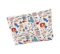 Trousse de maquillage en velours côtelé doux de qualité supérieure avec plusieurs compartiments de rangement pour voyage et trajets quotidiens, Modèle de soins médicaux, As the pic show