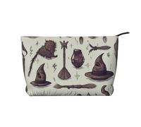 Trousse de maquillage en velours côtelé imprimé ananas doré pour voyage et usage quotidien, pochette élégante pour femme, Différents équipements de sorcière, Taille unique, Trousse de maquillage