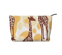 Trousse de maquillage en velours côtelé imprimé ananas doré pour voyage et usage quotidien, pochette élégante pour femme, Girafe à pois, Taille unique, Trousse de maquillage