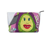 Trousse de maquillage en velours côtelé imprimé castor pour les voyages et un usage quotidien, pochette élégante pour femme, Dessin animé avocat, Taille unique, Trousse de maquillage
