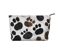Trousse de maquillage en velours côtelé imprimé castor pour les voyages et un usage quotidien, pochette élégante pour femme, Empreintes d'animaux, Taille unique, Trousse de maquillage