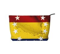 Trousse de maquillage en velours côtelé imprimé castor pour les voyages et un usage quotidien, pochette élégante pour femme, Drapeau du Luxembourg, Taille unique, Trousse de maquillage