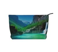 Trousse de maquillage en velours côtelé imprimé pour les voyages et un usage quotidien, pochette élégante pour femme, Merveilles naturelles, Taille unique, Trousse de maquillage