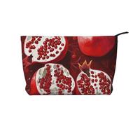 Trousse de maquillage en velours côtelé imprimé pour les voyages et un usage quotidien, pochette élégante pour femme, Peinture grenade, Taille unique, Trousse de maquillage