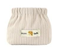 Trousse de maquillage en velours côtelé - Petit sac de maquillage doux et portable avec fermeture élastique | Idéal pour organiser des épingles, des bandeaux et des cotons-tiges, comme, blanc,