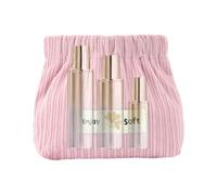 Trousse de maquillage en velours côtelé - Petite trousse de rangement portable et spacieuse pour ranger des épingles à cheveux, des bijoux, des cotons-tiges, des rouges à lèvres, rose, Voir la