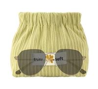 Trousse de maquillage en velours côtelé - Petite trousse de rangement portable et spacieuse pour ranger des épingles à cheveux, des bijoux, des cotons-tiges, des rouges à lèvres, vert, Voir la