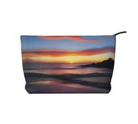 Trousse de Maquillage en Velours côtelé Sunrise Bliss avec Doublure Robuste pour Les Voyages et l'utilisation Quotidienne