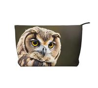 Trousse de Maquillage en Velours côtelé, Trousse de Toilette à Fermeture éclair, Pochette cosmétique, Essentiels de Voyage/Plage, Cadeau pour Elle - Hibou en Plein air