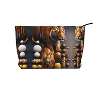 Trousse de Maquillage en Velours côtelé Two Tiger avec Doublure Robuste pour Les Voyages et l'utilisation Quotidienne