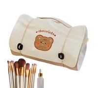 Trousse de maquillage enroulable 4 en 1 - Design enroulable - Fermetures éclair robustes - Matériau simple et propre - Solution de rangement pour le maquillage pour les voyages et la maison