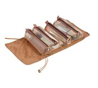 Trousse de maquillage enroulable - Trousse de toilette de voyage | Pochette cosmétique pliable, accessoires de voyage, organisateur de vacances portable, sac de toilettage pratique, Café noir, 説明を参照