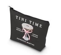 Trousse de maquillage Espresso Martini Tini Time Cadeau Cocktail Alcool Martini Cadeau Martini Lovers Pochette à fermeture éclair, Sac Blk-martini, SAC