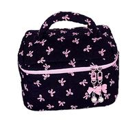 Trousse de maquillage esthétique avec nœud - Organiseur matelassé de grande capacité pour articles de toilette | Voyage, vacances, salle de sport, voyage de nuit, récipient de rangement étanche pour