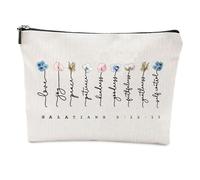 Trousse de maquillage étanche pour femme avec motif galates - Idée cadeau chrétienne pour filles, mères et sœurs