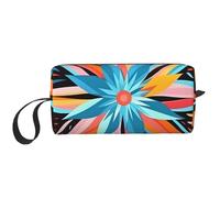 Trousse de maquillage ethnique abstraite, résistante à l'eau, organiseur de produits de toilette de voyage pour femmes et hommes, pochette de rangement à fleurs aztèques avec fermeture éclair, petit